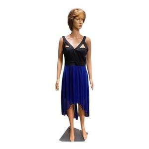 Cobalt, blue and black formal lined dress by Pompous Girly size large Vi…